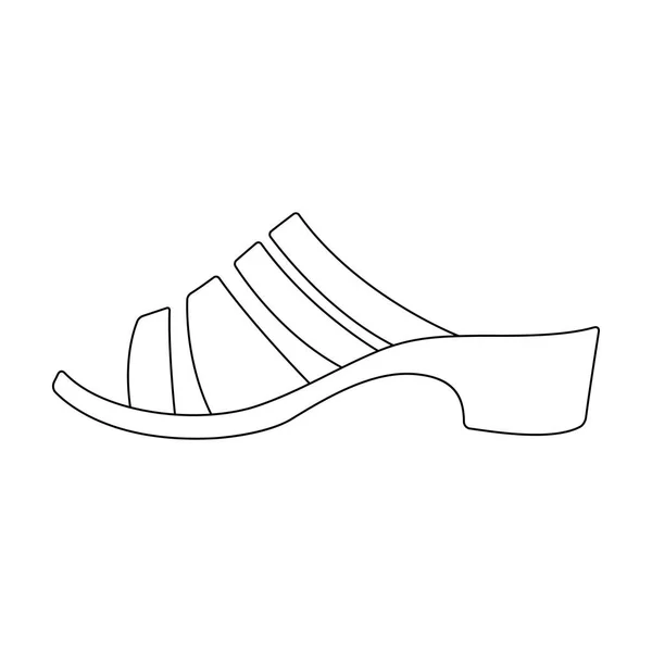 Talons d'été en cuir marron pour femmes. Chaussures pour la marche dans le parc. Différentes chaussures icône unique dans le style contour vectoriel symbole illustration stock . — Image vectorielle