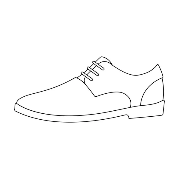 Mens de couro sapatos brilhantes com atacadores. Sapatos para usar com um suit.Different sapatos único ícone em esboço estilo vetor símbolo estoque ilustração . —  Vetores de Stock