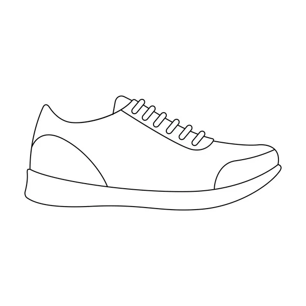 White sneakers unisex lace up. Shoes for sports and daily life.Different shoes single icon in outline style vector symbol stock illustration. — Stock Vector