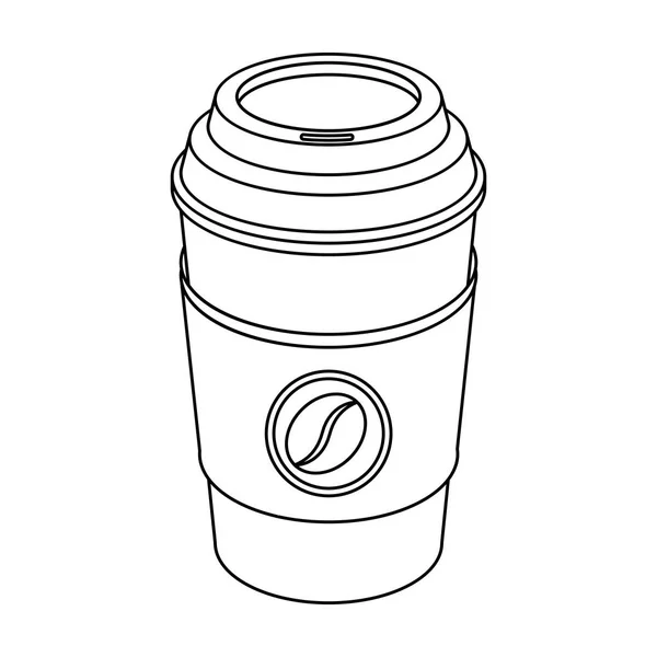 Une tasse de café à emporter. Différents types de café icône unique dans le style contour vectoriel symbole illustration web . — Image vectorielle