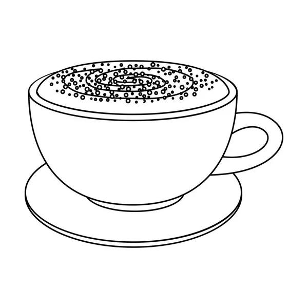 Šálek cappuccino. Různé druhy kávy jednu ikonu v přehledu styl vektor symbol skladem ilustrace web. — Stockový vektor