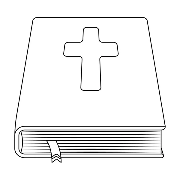 Книги з хрестом на обкладинці. Біблія. Великдень одного значок структури стиль вектор символ запас ілюстрації. — стоковий вектор