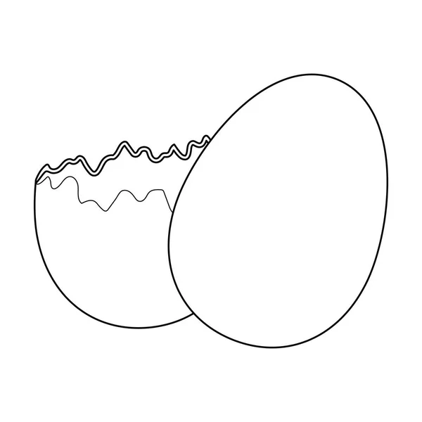 Broken chocolate egg. Easter single icon in outline style vector symbol stock illustration. — Stock Vector