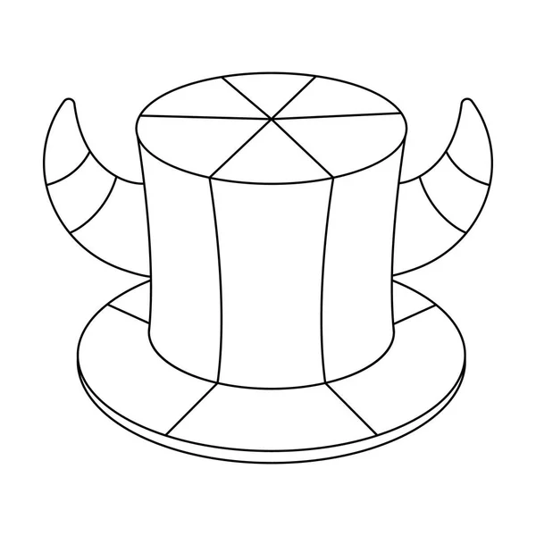 Шапка вентилятора з рогами.Фанси одинарна піктограма в контурному стилі Векторні символи стокової ілюстрації . — стоковий вектор