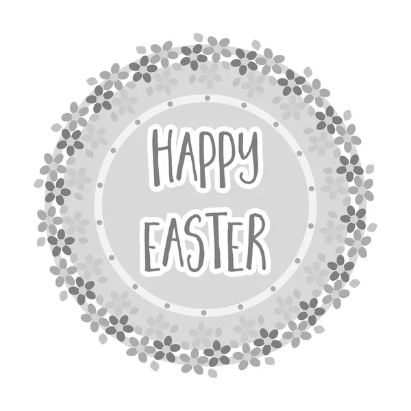 Sticker happy Easter. Easter single icon in monochrome style vector symbol stock illustration. — Stock Vector