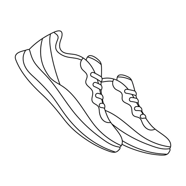 Spor için mavi spor ayakkabısı. Spor ayakkabı. Spor ve egzersiz tek simge anahat stili vektör simge stok çizimde. — Stok Vektör