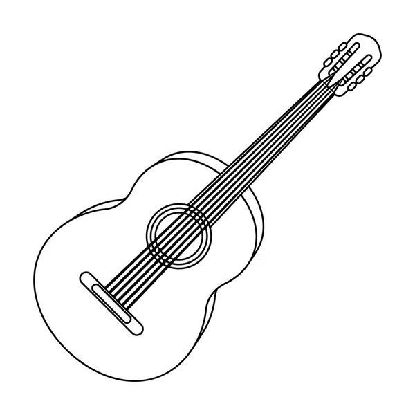 Gelbe Gitarre. hippy einzelnes Symbol in Umriss Stil Vektor Symbol Stock Illustration Web. — Stockvektor