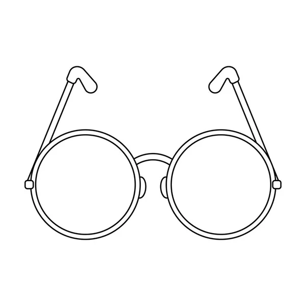 Gafas redondas en un marco rosado. icono único hippy en contorno estilo vector símbolo stock ilustración web . — Vector de stock