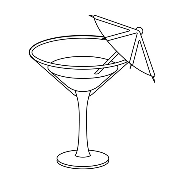 Vidrio con un cocktail.Party y partes icono único en el esquema de estilo vector símbolo stock ilustración . — Archivo Imágenes Vectoriales