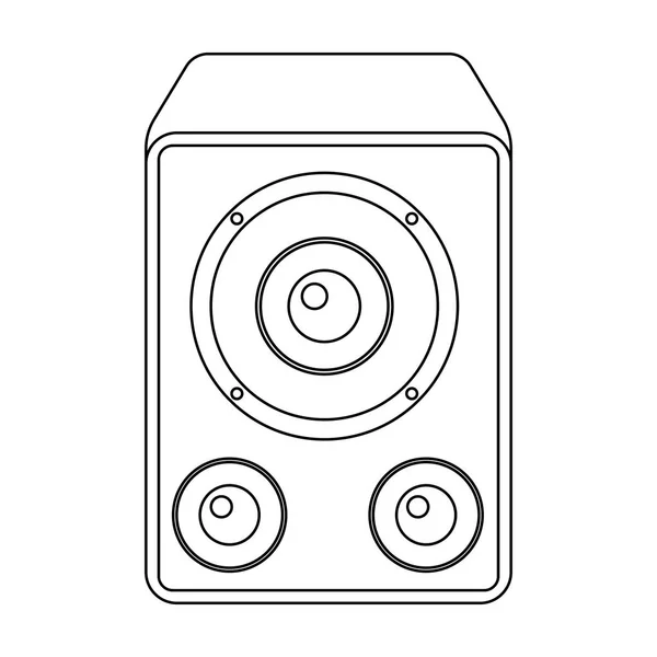 Subwoofer voor luide muziek. Feest en partijen één pictogram in omtrek stijl vector symbool stock illustratie. — Stockvector