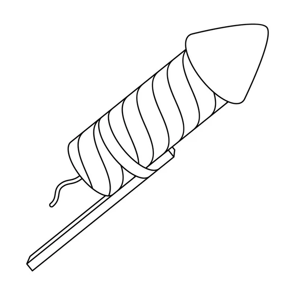 Saludo de un cohete en un stick.Party y partes icono único en el esquema de estilo vector símbolo stock ilustración . — Vector de stock