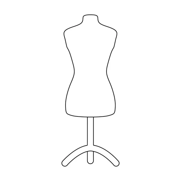 Mannequin en plastique sur le stand.Sewing or tailoring tools kit single icon in outline style vector symbol illustration de stock . — Image vectorielle