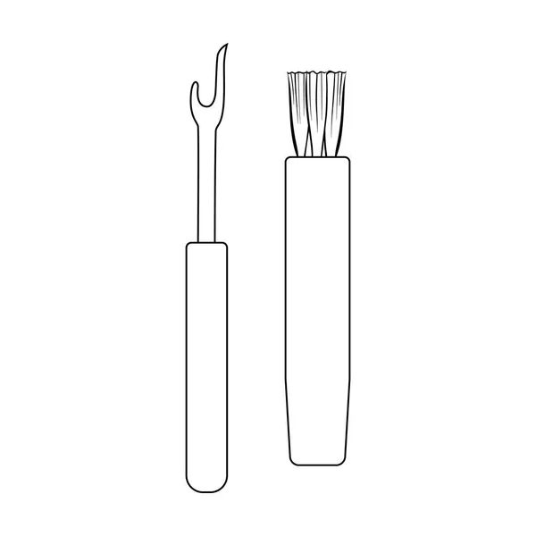 Hulpmiddelen voor het naaien. Naaien of spastische tools kit één pictogram in omtrek stijl vector symbool stock illustratie. — Stockvector