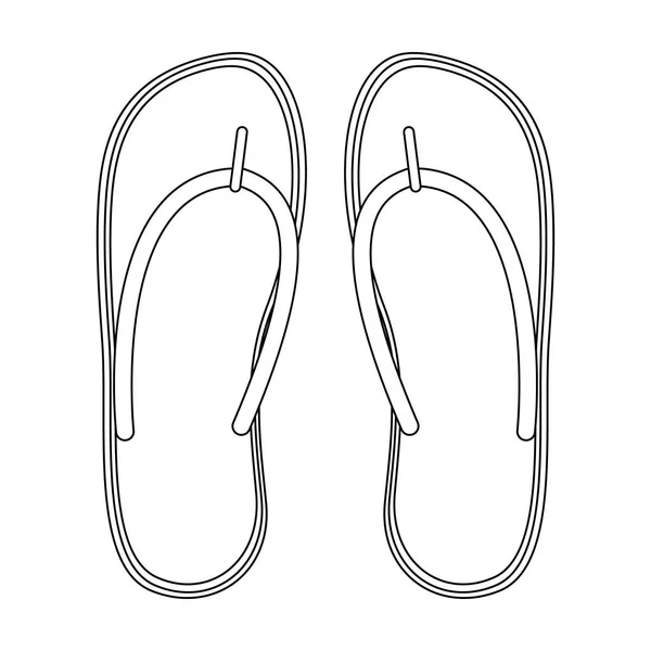 Beach flip flops.Summer repos icône unique dans le style contour vectoriel symbole illustration de stock . — Image vectorielle