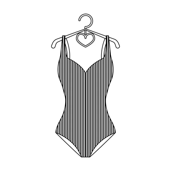 Blauer Frauen-Badeanzug. Kleidung zum Schwimmen. swimcuits einzelnes Symbol im schwarzen Stil Vektor Symbol Stock Illustration. — Stockvektor