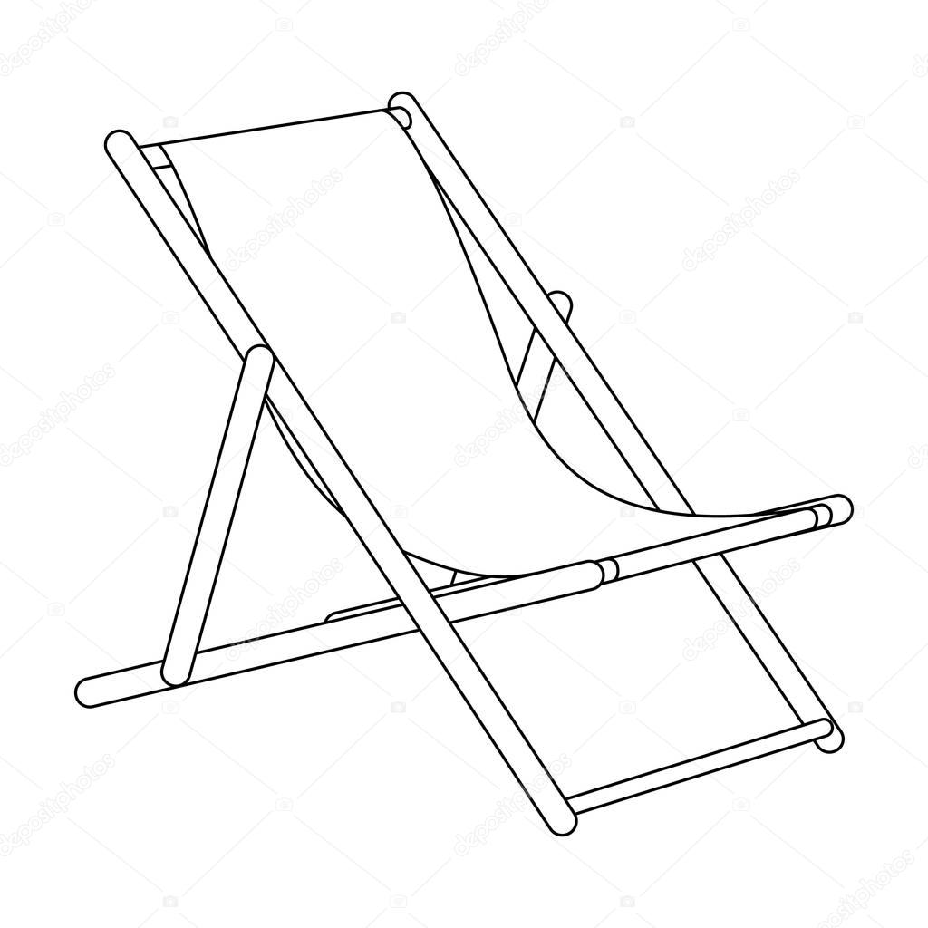 The seat for sunbathing on the beach.Summer rest single icon in outline style vector symbol stock web illustration.