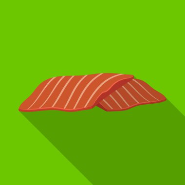 Domuz pastırması parçaları. Tek düz stil vektör simge stok çizim simgesini Burger ve malzemeler.