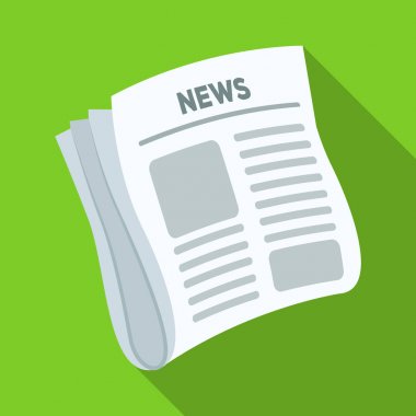 Gazete, haber. Kağıt, olayı araştırıyor bir dedektif kapak için. Düz stil vektör simge stok çizimde Dedektif tek simge.