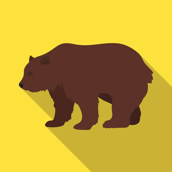 Oso pardo canadiense. Canada single icon in flat style vector symbol stock illustration web . — Vector de stock