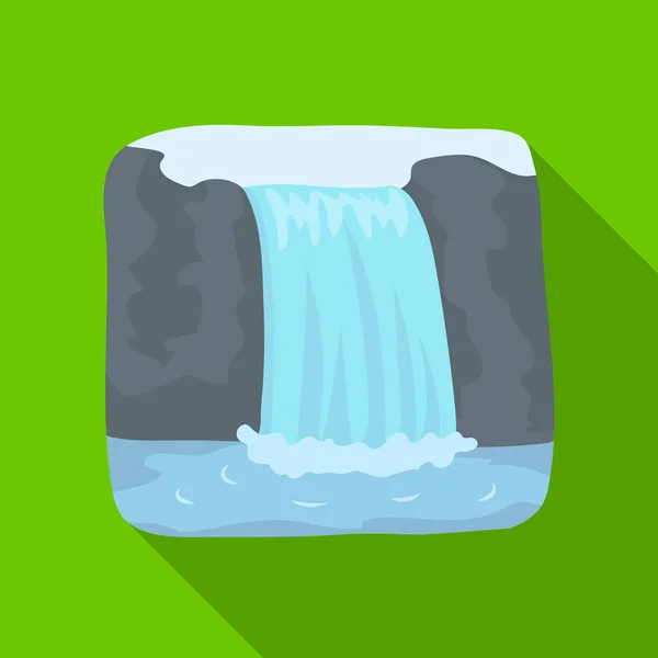 Kanadensiska vattenfall. Kanada enda ikon i platt stil vektor symbol stock illustration web. — Stock vektor