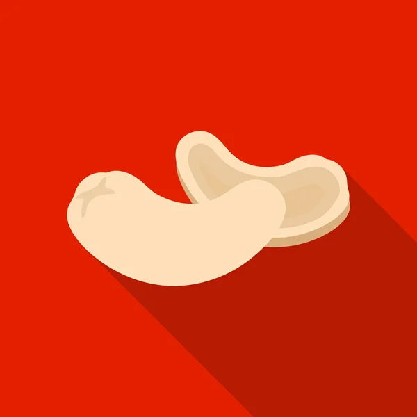 Cashewnötter. Olika sorters nötter enda ikonen i platt stil vektor symbol stock illustration. — Stock vektor