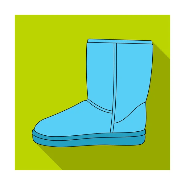 Caldi stivali ugg blu invernali. Confortevoli scarpe invernali per indossare tutti i giorni .Different scarpe singola icona in stile piatto vettore simbolo stock illustrazione . — Vettoriale Stock