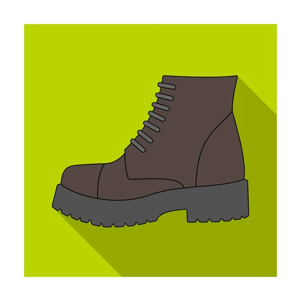 Män bruna skor med tjock sula. Skor för marginaliserade. Olika skor enda ikonen i platt stil vektor symbol stock illustration. — Stock vektor