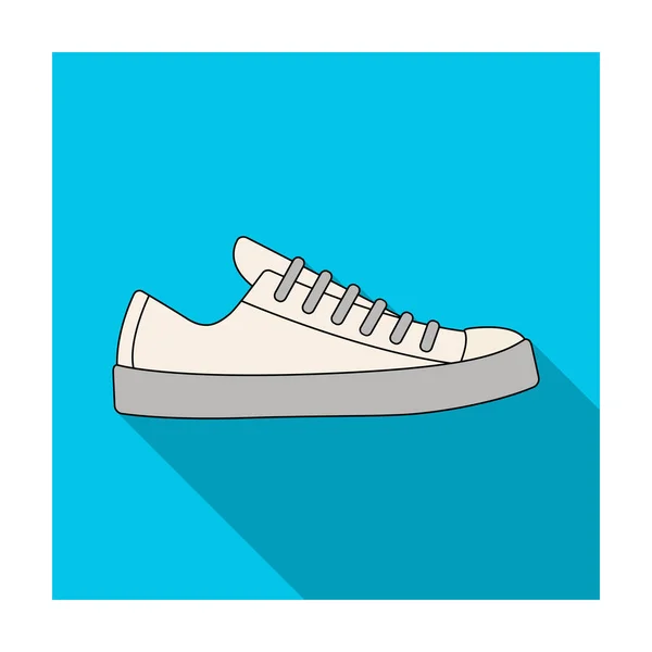 Weiße Turnschuhe unisex schnüren. Schuhe für den sport und das tägliche leben.different shoes single icon in flat style vektor symbol stock illustration. — Stockvektor