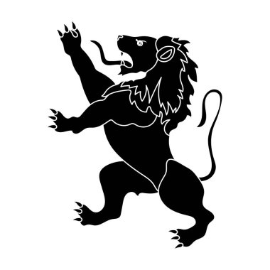 Belçika Altın Aslan sembolü. Karanlık Belçika kurdu. Belçika tek simge siyah stil vektör simge stok çizimde.