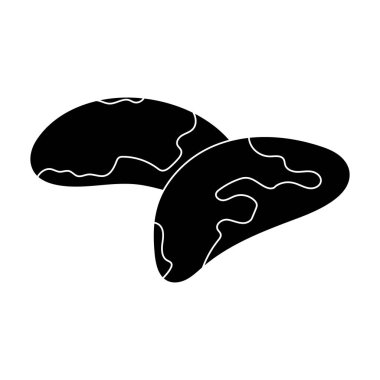 Brezilya fıstığı. Fındık çeşitleri simge siyah stil vektör simge stok çizimde tek.