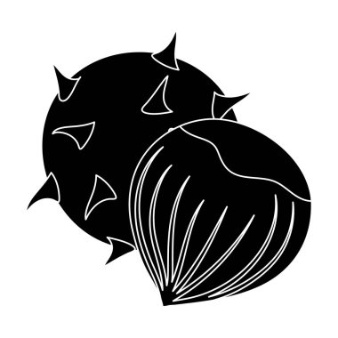 Fındık Chestnut.Different türlü simge siyah stil vektör simge stok çizimde tek.