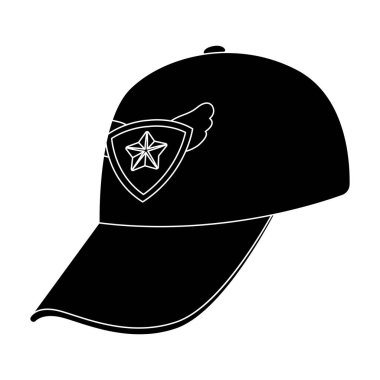 Kap futbol fanatiği. Simge siyah stil vektör simge stok çizimde tek fanlar.