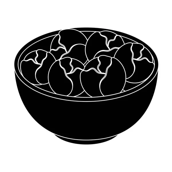 Тарелка зеленых салатов. Темный бельгийский волк. Бельгийская иконка в черном стиле . — стоковый вектор