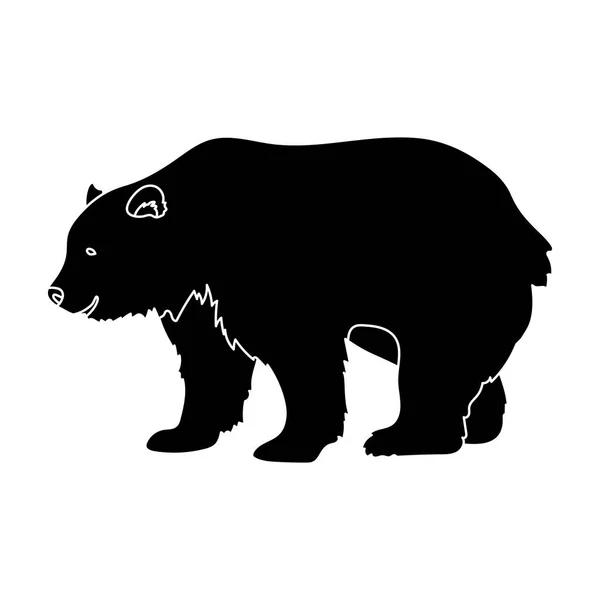 Oso pardo canadiense. Canada single icon in black style vector symbol stock illustration web . — Archivo Imágenes Vectoriales