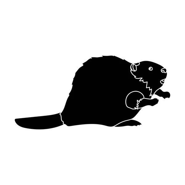 Bobr kanadský. Jedna ikona Kanada v černém stylu vektor symbol skladem ilustrace web. — Stockový vektor