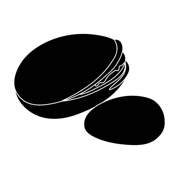 Groene pistache in de shell. Verschillende soorten noten één pictogram in zwarte stijl vector symbool stock illustratie. — Stockvector