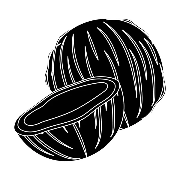 Coc Sunday. Різні види горіхів одинарна іконка в чорному стилі Векторні символи стокової ілюстрації . — стоковий вектор