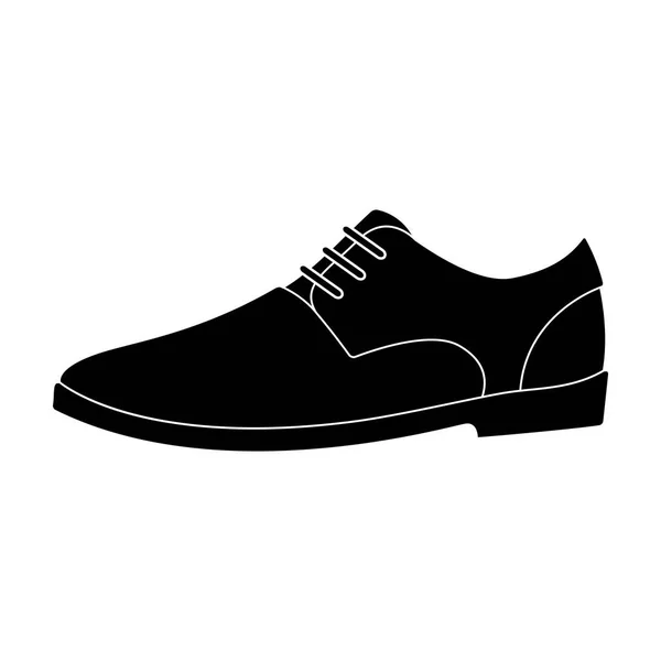 Mens läder blanka skor med skosnören. Skor att bära med en kostym. Olika skor enda ikonen i svart stil vektor symbol stock illustration. — Stock vektor