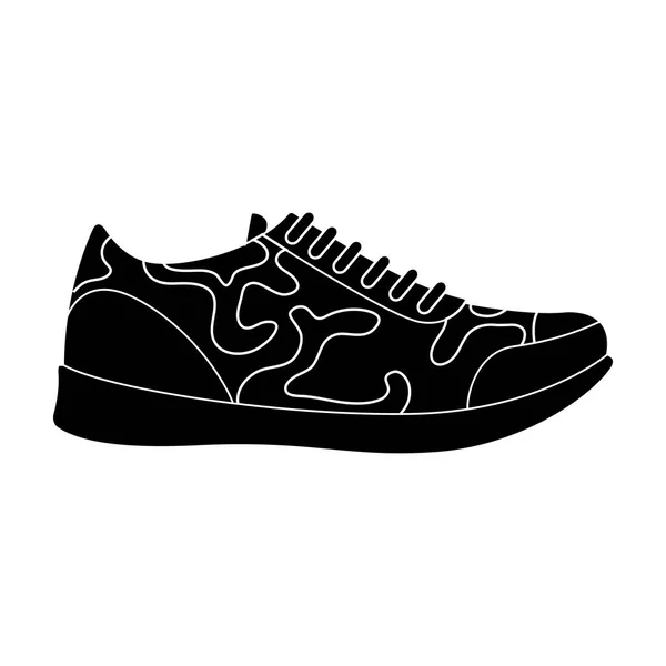 Rag camouflage sneakers for everyday wear.Different shoes single icon in black style vector symbol stock illustration. — Stock Vector