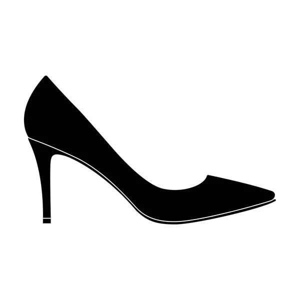 Svarta damskor highheeled avsluta i en klänning. Olika skor enda ikonen i svart stil vektor symbol stock illustration. — Stock vektor