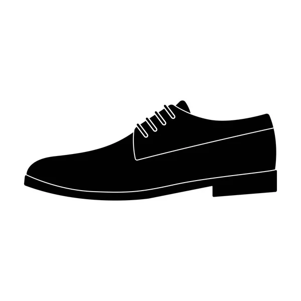 男装系着鞋带有发亮的皮鞋。鞋穿西装。不同的鞋子单中的黑色风格矢量符号股票图图标. — 图库矢量图片