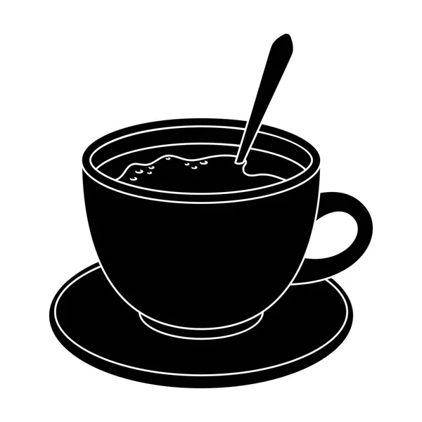 Kaffeetasse americano.different Arten von Kaffee einzigen Symbol im schwarzen Stil Vektor Symbol Stock Illustration web. — Stockvektor