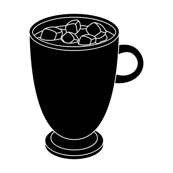 Ένα φλυτζάνι της καυτής σοκολάτας. Διαφορετικοί τύποι καφέ μόνο εικονίδιο στο μαύρο στυλ διάνυσμα σύμβολο μετοχής εικονογράφηση web. — Διανυσματικό Αρχείο