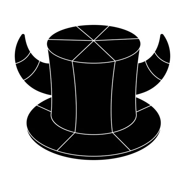 Sombrero de un ventilador con horns.Fans icono único en el estilo negro vector símbolo stock illustration . — Archivo Imágenes Vectoriales