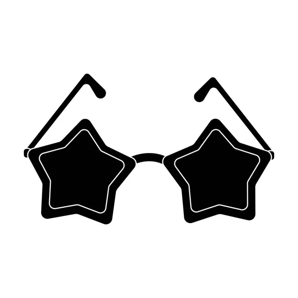 Brille mit stars.fans einzelnes Symbol im schwarzen Stil Vektor Symbol Stock Illustration. — Stockvektor