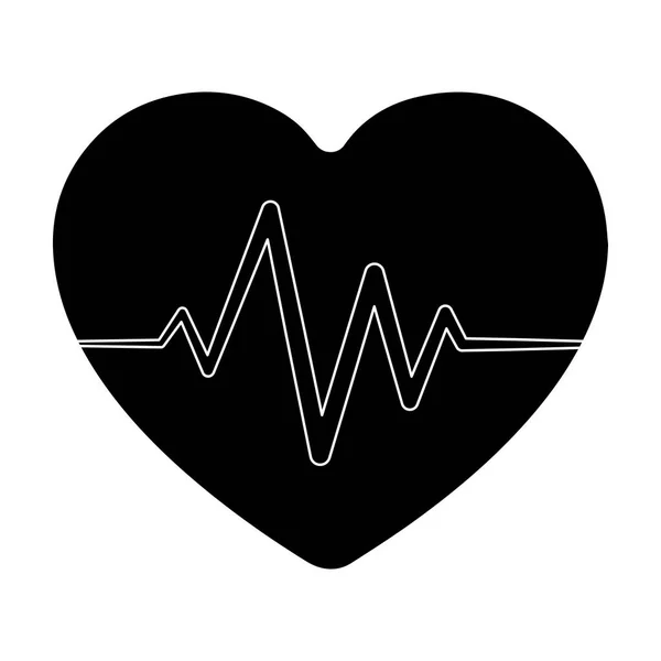 Corazón rojo con pulso. La frecuencia cardíaca del atleta. Gimnasio y entrenamiento icono único en el símbolo de vector de estilo negro ilustración de stock . — Vector de stock
