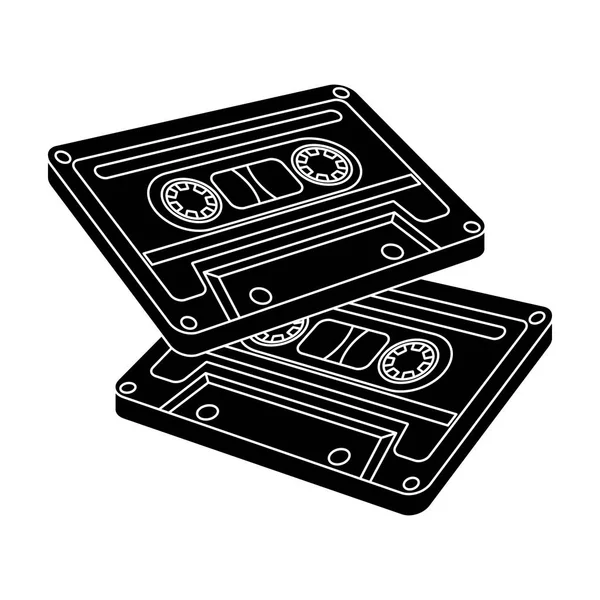 Cassettes for tape recorder.Hippy single icon in black style vector symbol stock illustration web. — Stock Vector