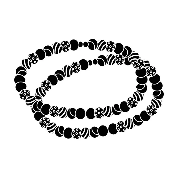 Färgade pärlor. Hippy enda ikon i svart stil vektor symbol stock illustration web. — Stock vektor