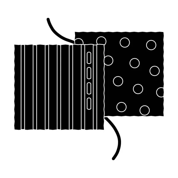 Різні тканини зшиті ниткою. Набір інструментів для сну або пошиття єдиний значок у чорному стилі Векторні символи стокова ілюстрація . — стоковий вектор