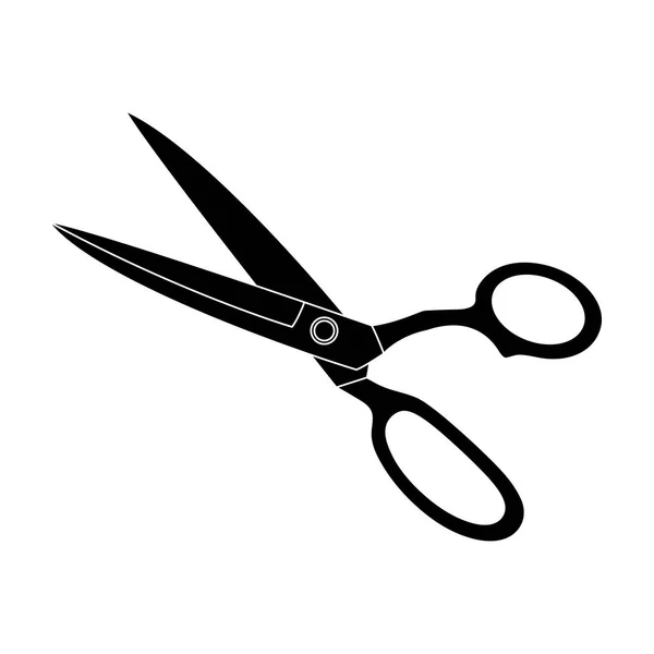 Metal scissors with blue handles.Sewing or tailoring tools kit single icon in black style vector symbol stock illustration. — Stock Vector